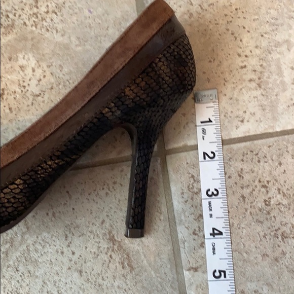EUC Brown Snakeskin Peeptoe Heels - Picture 6 of 6
